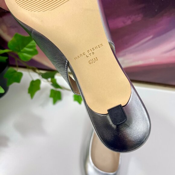 Marc Fisher Posey Slingback Pump in Silver Size 6.5 - Picture 10 of 11